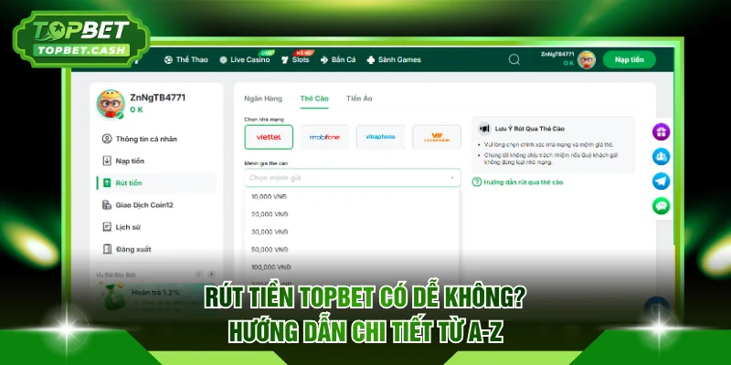 rút tiền TOPBET